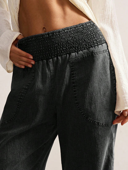 Bohemela Summer Vacation Women's Casual Vintage Woven Long Pants, Daily Wear, Country Concert