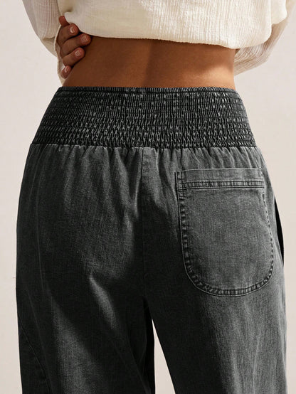 Bohemela Summer Vacation Women's Casual Vintage Woven Long Pants, Daily Wear, Country Concert
