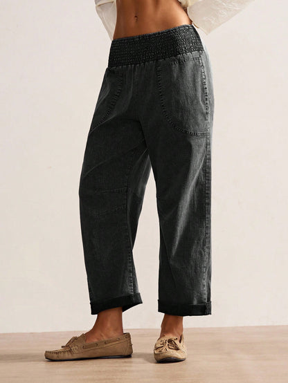 Bohemela Summer Vacation Women's Casual Vintage Woven Long Pants, Daily Wear, Country Concert