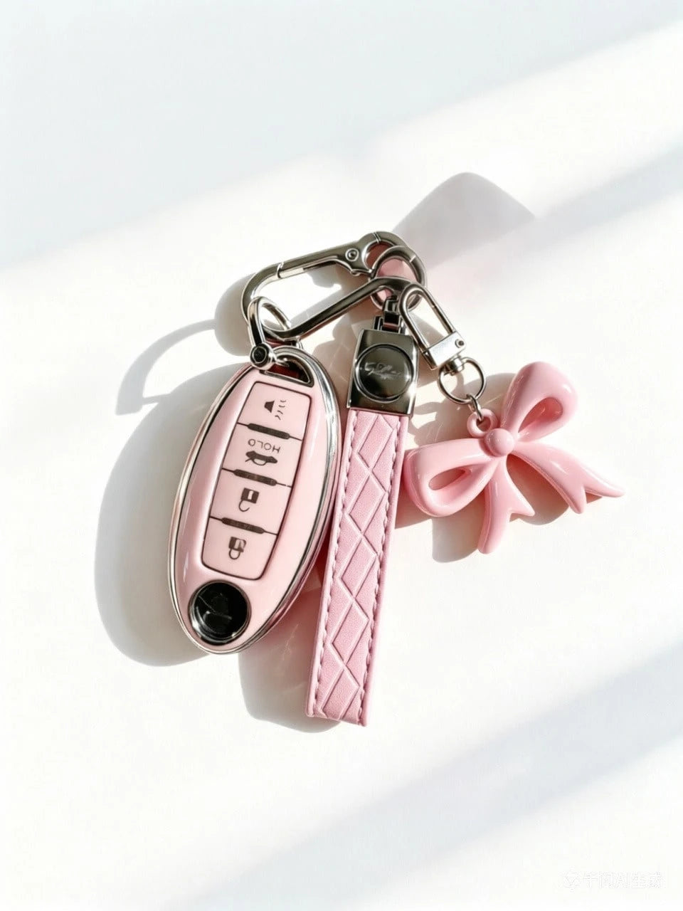 Bow Knot Keychain Set Ev 4-Key For Nissan Key Chain Protector (With Key Chain)- Soft TPU, Fit For Nissan Altima, Sentra, Maxima, Rogue, Armada, Pathfinder & For INFINITI Smart Remote Control- Perfec