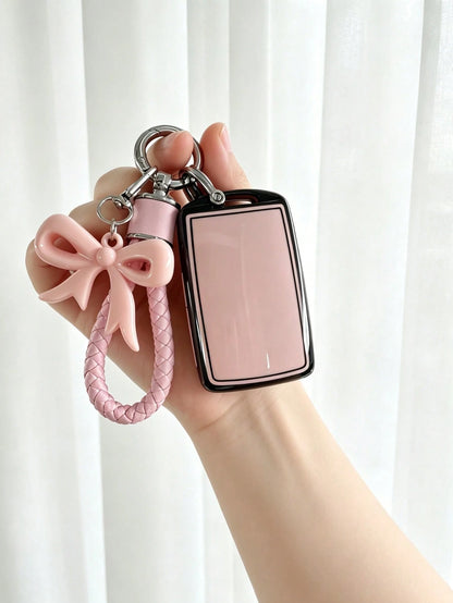 Bowknot Keychain + Key Pouch Set Suitable For Car Key Cover CX-30 CX-50 Axela 3 Atenza 6 Ruiyi 7 CX-9 Soft Protective Case