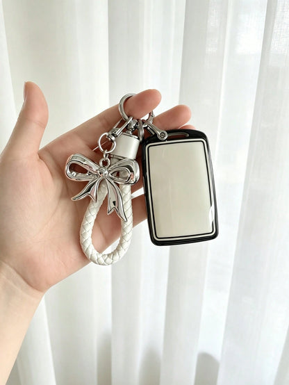 Bowknot Keychain + Key Pouch Set Suitable For Car Key Cover CX-30 CX-50 Axela 3 Atenza 6 Ruiyi 7 CX-9 Soft Protective Case