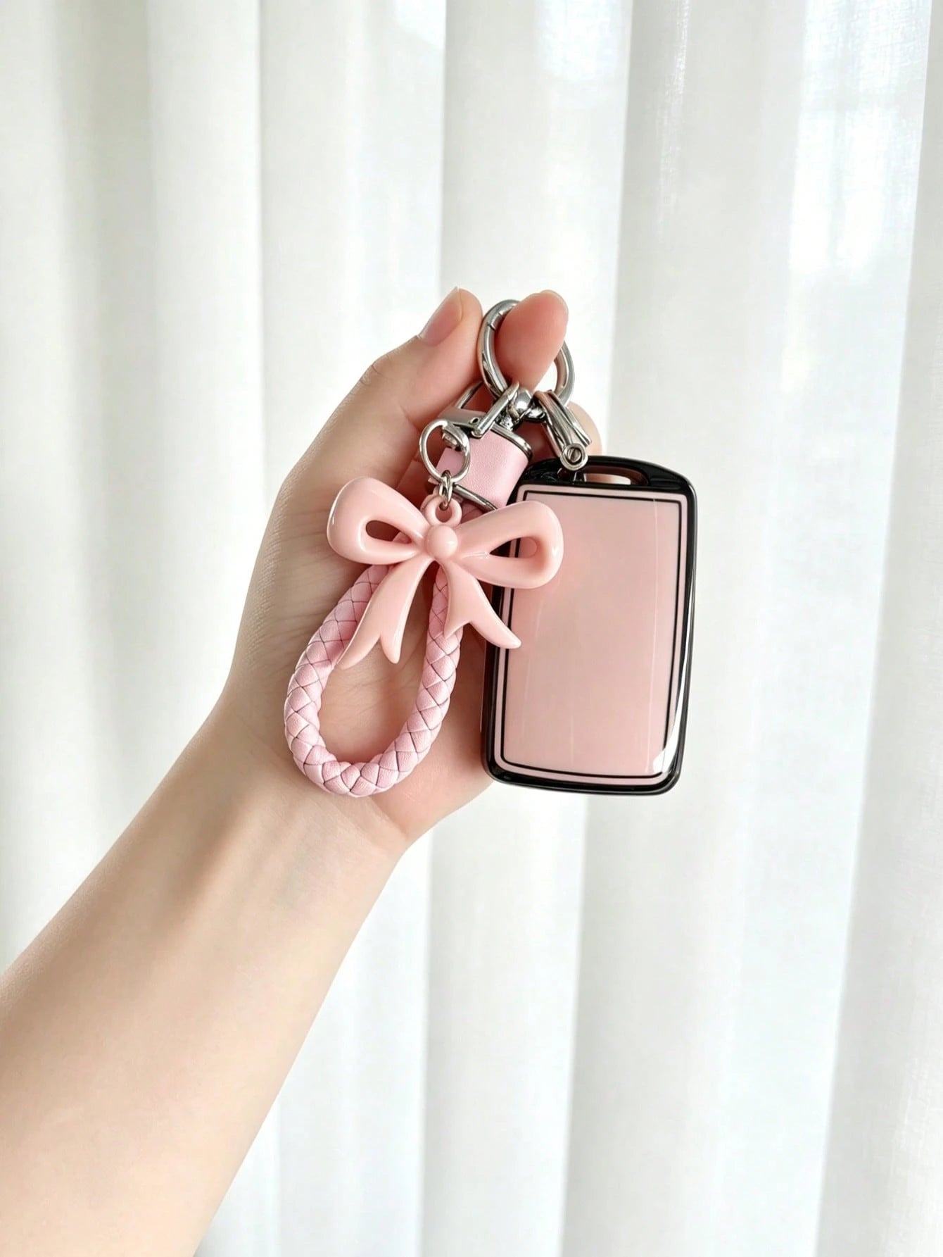 Bowknot Keychain + Key Pouch Set Suitable For Car Key Cover CX-30 CX-50 Axela 3 Atenza 6 Ruiyi 7 CX-9 Soft Protective Case