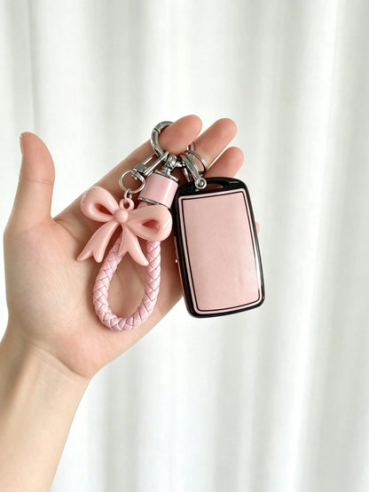 Bowknot Keychain + Key Pouch Set Suitable For Car Key Cover CX-30 CX-50 Axela 3 Atenza 6 Ruiyi 7 CX-9 Soft Protective Case
