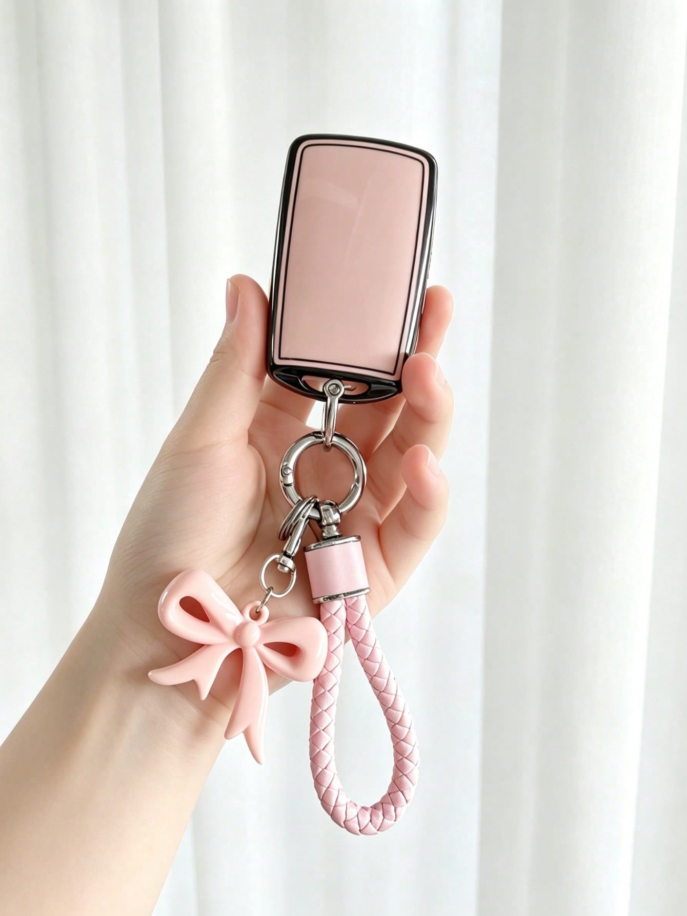 Bowknot Keychain + Key Pouch Set Suitable For Car Key Cover CX-30 CX-50 Axela 3 Atenza 6 Ruiyi 7 CX-9 Soft Protective Case