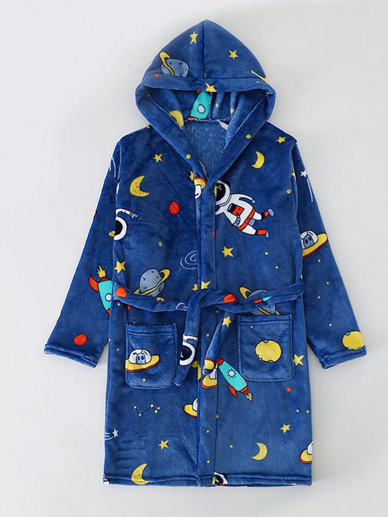 Boys Girls Bathrobes,Children's Flannel Hooded Pajamas Sleepwear For Kids ﻿