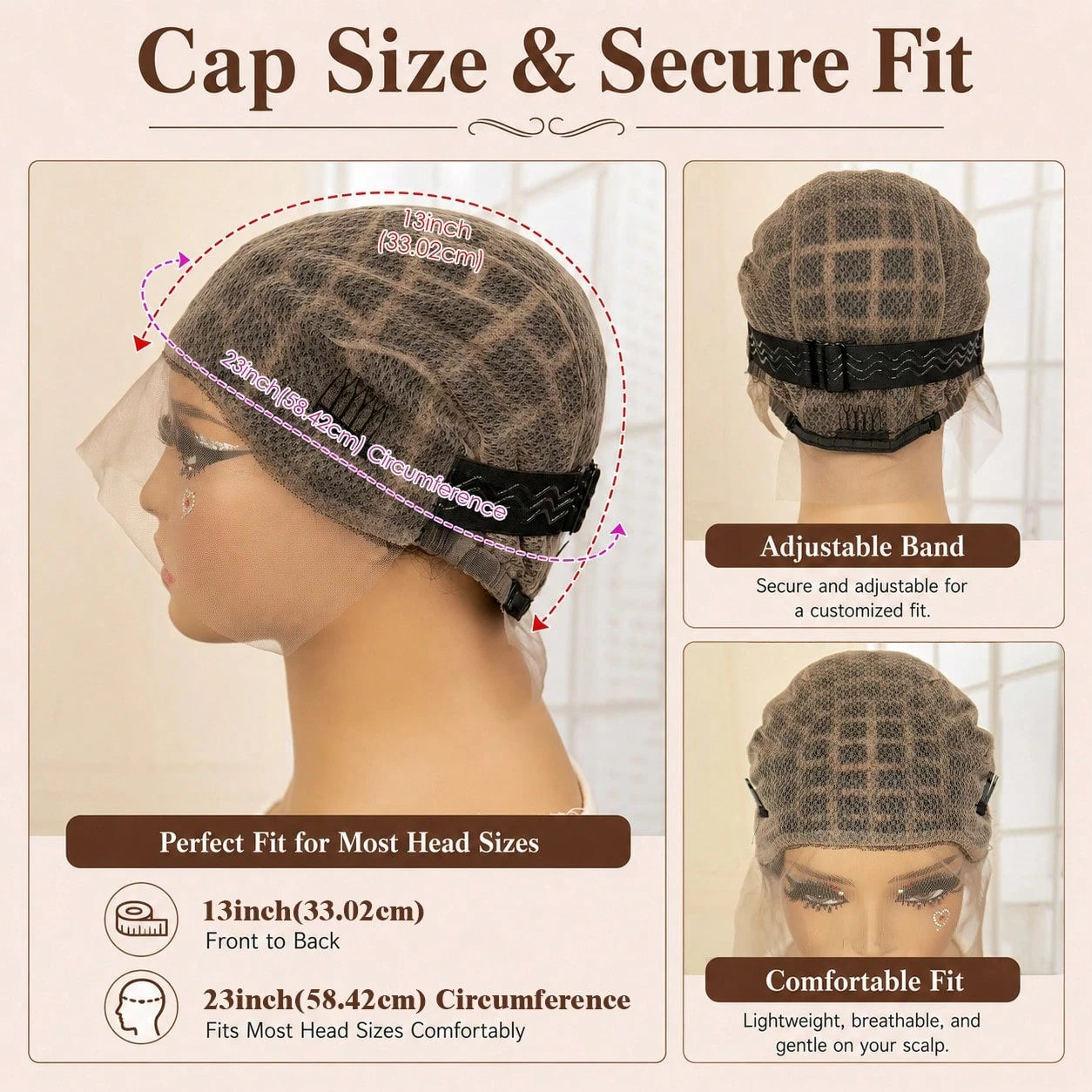 Braided Wig Cap Kit With Crochet Hook – DIY Crochet Wig Cap Set, Square Part Braiding Cap, Includes Wig Caps & Hook For Easy Hair Installation & Protective Styling