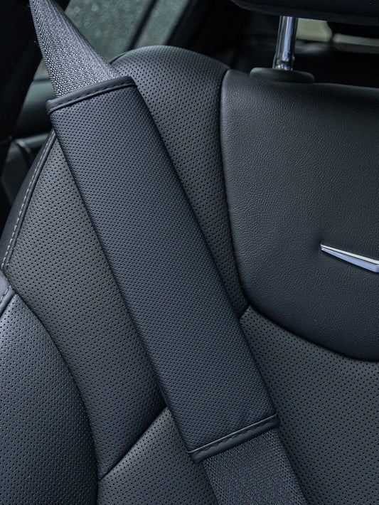 Breathable Perforated Synthetic Leather Car Seat Belt Cover Universal Seat Belt Protection Cover