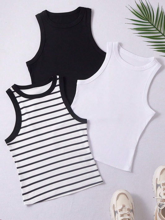 Breezaya 3pcs Striped Tank Top For Summer