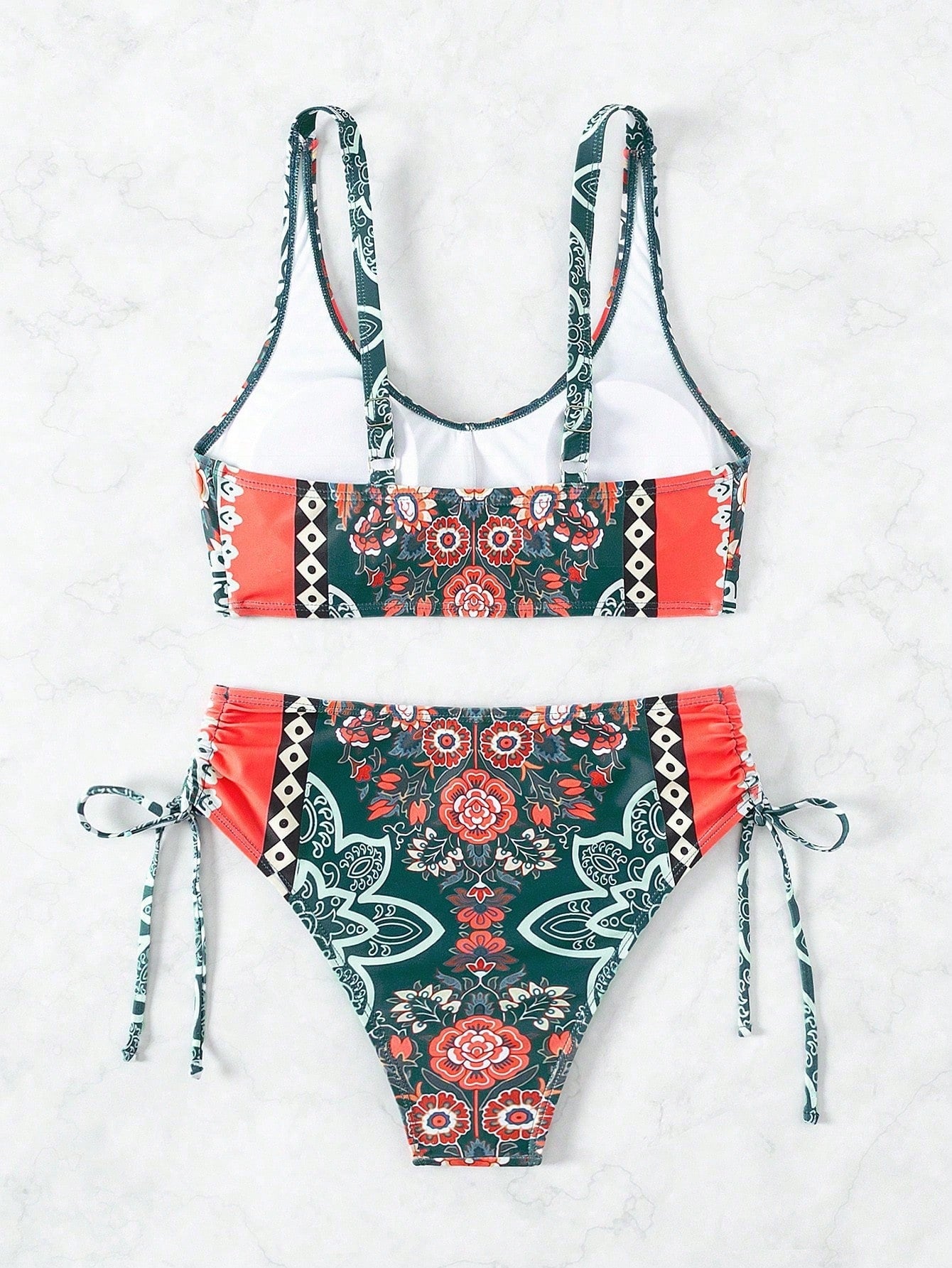 Breezaya Women Summer Beach Floral Print Sexy Bikini Set For Beach Vacation, Location Print