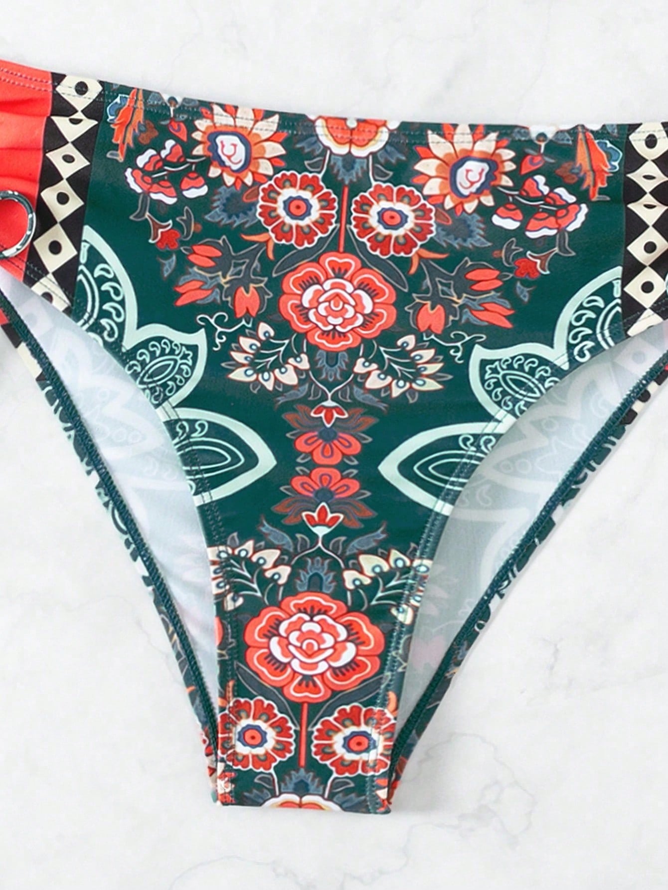 Breezaya Women Summer Beach Floral Print Sexy Bikini Set For Beach Vacation, Location Print