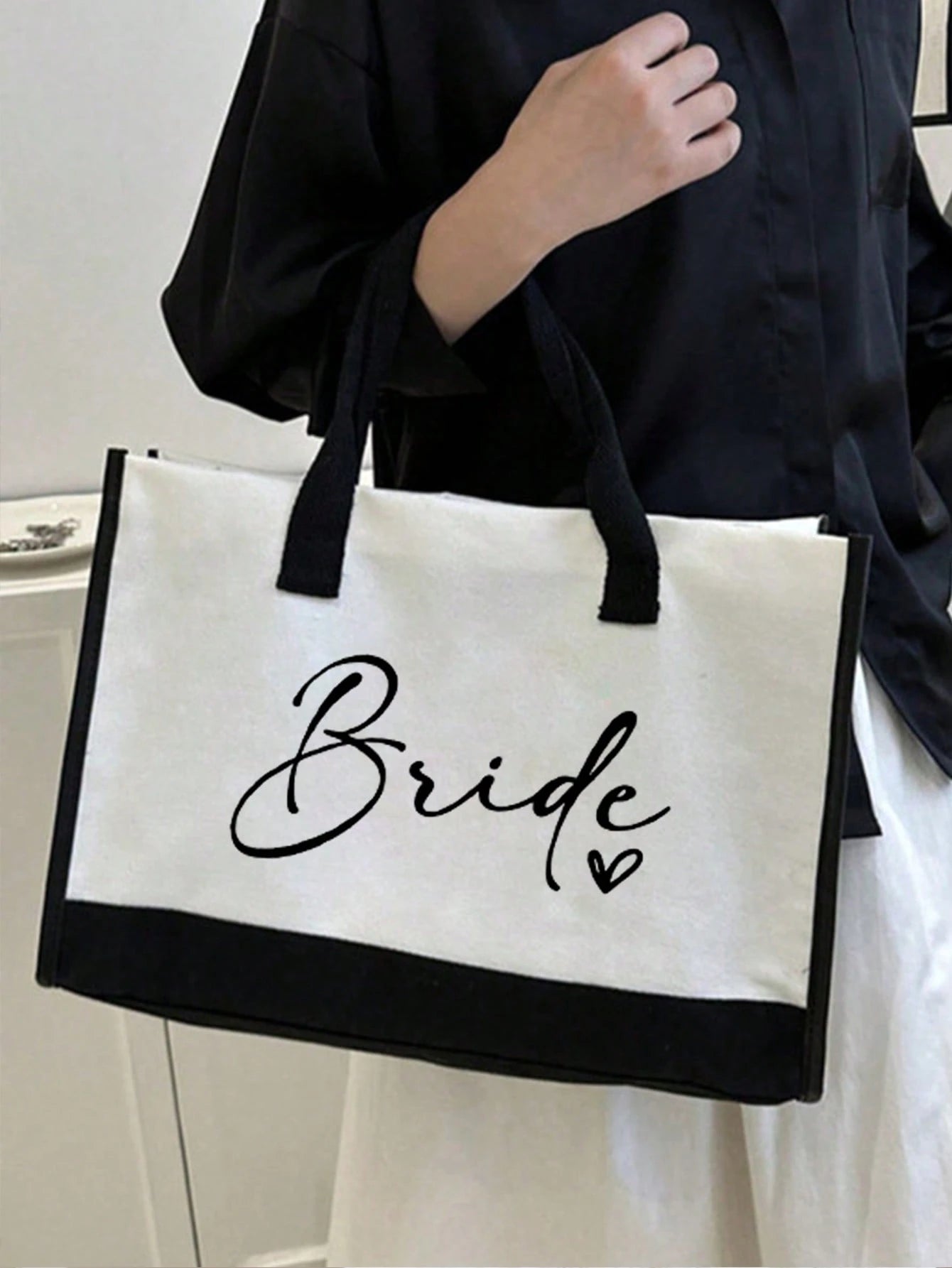 Bride Handbag And Cosmetic Bag Set, Bride Printed Zipper Cosmetic Bag, Personalized Bride Gift, Suitable For Wedding, Bridal Shower, Bachelorette Party, Engagement, Honeymoon, Gift For Best Friend, Br