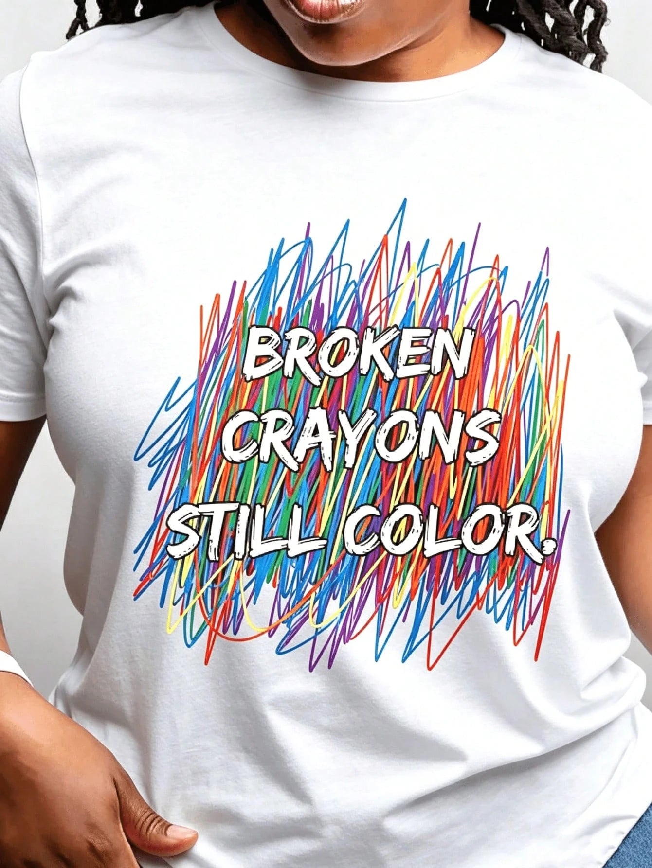 Broken Crayons Still Color Women's-Shirt Casual Short Sleeve-Shirt Everyday Outdoors Tee Suitable Any Occasion Birthday All S