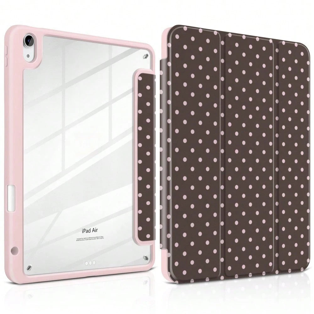 Brown Case For A16 2025/10th Generation Case, 11th/12th Generation 2026 11inch, Air 1/2/3/4/5/6/7/8, Mini 4/5/6/7, M2/M3/M4, Pro 12.9 Inches (2018/2020/2021/2022/2024/2025/2026 Models)-Clear Acryl