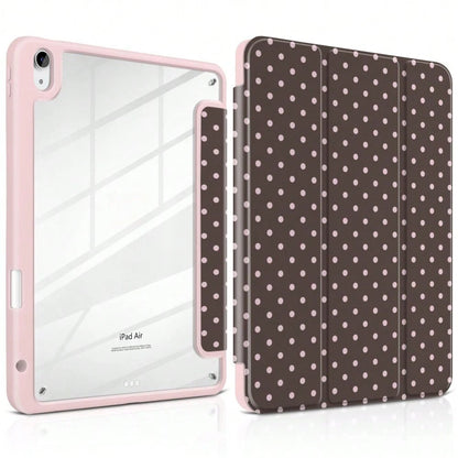 Brown Case For A16 2025/10th Generation Case, 11th/12th Generation 2026 11inch, Air 1/2/3/4/5/6/7/8, Mini 4/5/6/7, M2/M3/M4, Pro 12.9 Inches (2018/2020/2021/2022/2024/2025/2026 Models)-Clear Acryl