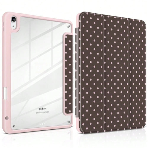 Brown Case For A16 2025/10th Generation Case, 11th/12th Generation 2026 11inch, Air 1/2/3/4/5/6/7/8, Mini 4/5/6/7, M2/M3/M4, Pro 12.9 Inches (2018/2020/2021/2022/2024/2025/2026 Models)-Clear Acryl
