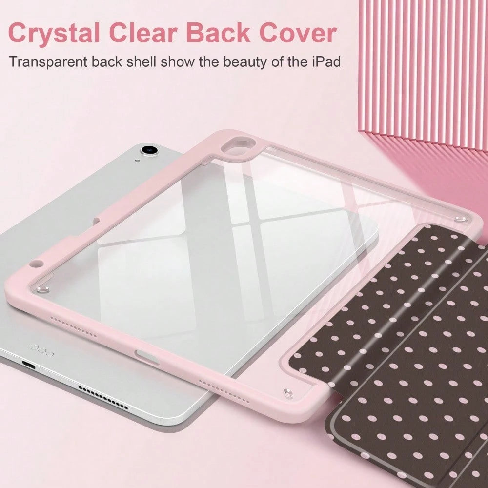 Brown Case For A16 2025/10th Generation Case, 11th/12th Generation 2026 11inch, Air 1/2/3/4/5/6/7/8, Mini 4/5/6/7, M2/M3/M4, Pro 12.9 Inches (2018/2020/2021/2022/2024/2025/2026 Models)-Clear Acryl