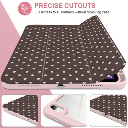 Brown Case For A16 2025/10th Generation Case, 11th/12th Generation 2026 11inch, Air 1/2/3/4/5/6/7/8, Mini 4/5/6/7, M2/M3/M4, Pro 12.9 Inches (2018/2020/2021/2022/2024/2025/2026 Models)-Clear Acryl