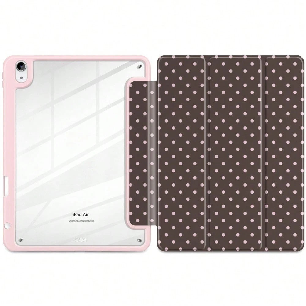 Brown Case For A16 2025/10th Generation Case, 11th/12th Generation 2026 11inch, Air 1/2/3/4/5/6/7/8, Mini 4/5/6/7, M2/M3/M4, Pro 12.9 Inches (2018/2020/2021/2022/2024/2025/2026 Models)-Clear Acryl