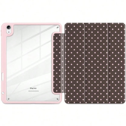 Brown Case For A16 2025/10th Generation Case, 11th/12th Generation 2026 11inch, Air 1/2/3/4/5/6/7/8, Mini 4/5/6/7, M2/M3/M4, Pro 12.9 Inches (2018/2020/2021/2022/2024/2025/2026 Models)-Clear Acryl