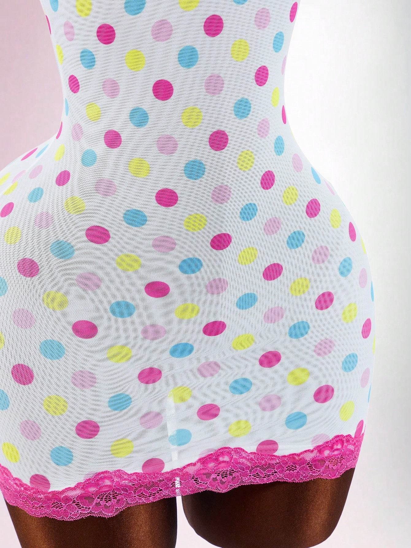 Bumpella Lace White Polka Dot Polka Dot Sleeveless Cute Mini Dress For Women Club Summer Outfits Festival Beach Birthday Casual Cute