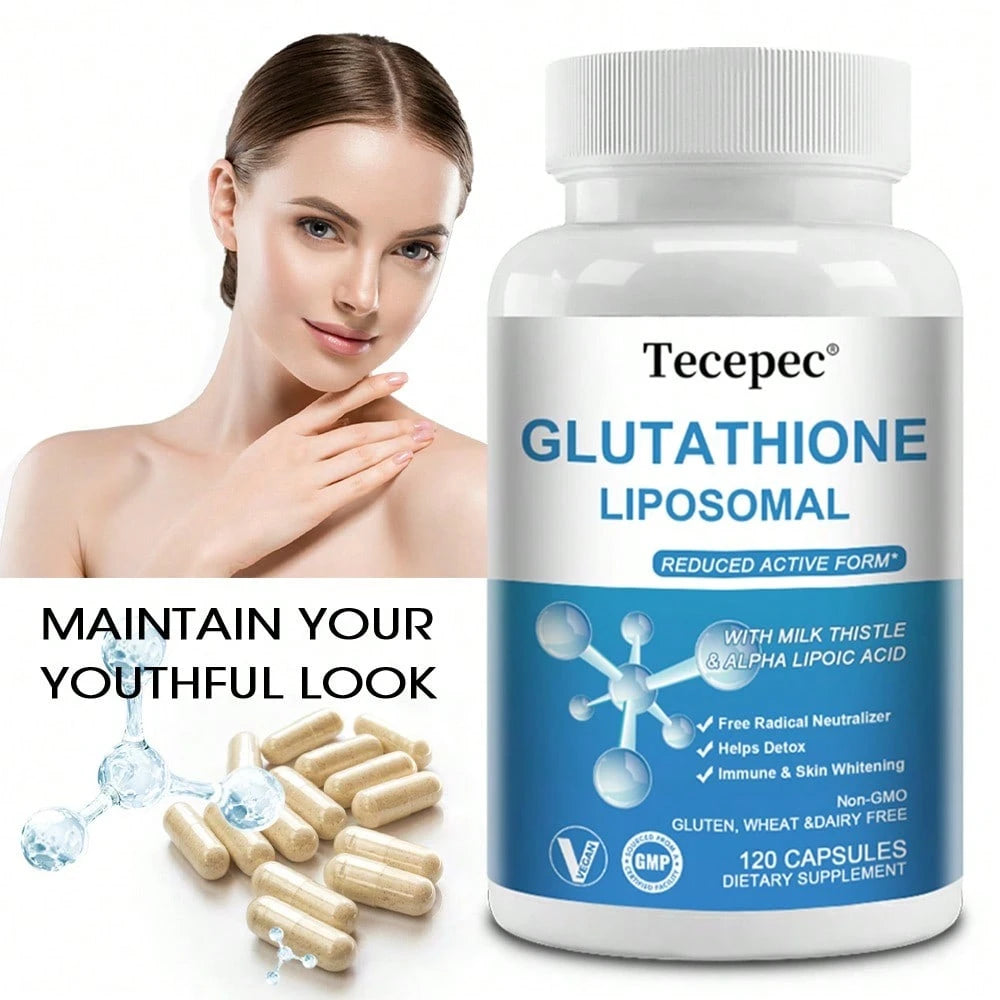 Bunkell Glutathione Liposomal Capsules- With Milk Thistle & Alpha Lipoic Acid- Support Immune & Skin Whitening- 120 Capsules