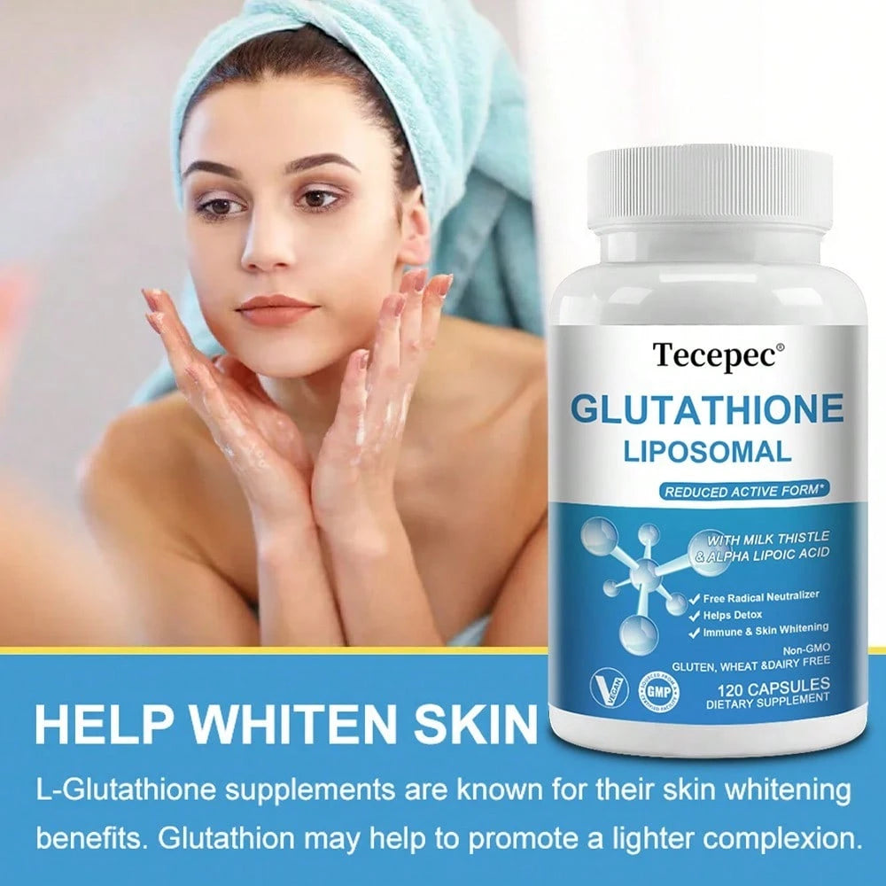 Bunkell Glutathione Liposomal Capsules- With Milk Thistle & Alpha Lipoic Acid- Support Immune & Skin Whitening- 120 Capsules