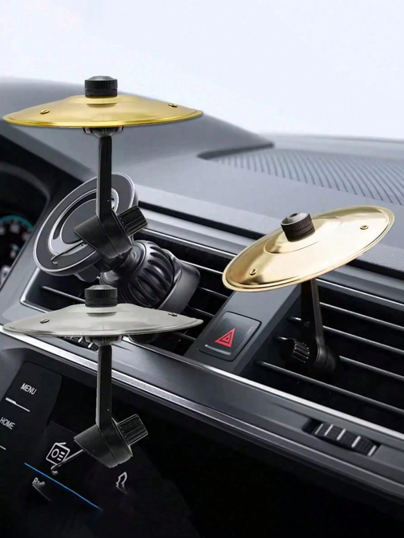 Car Air Vent Bell Drum, Durable Mini Drum Car Air Vent Decoration, Suitable For All Car Models, Easy Installation, Fun Car Interior Dashboard Accessory, Suitable For Music Lovers, Travel, Graduation S