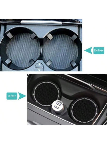 Car Anti-Skid Mat, Honeycomb Water Cup Mat, Car Cup Holder, Embedded Jewelry Silicone Cup Mat, Car Interior Accessory Mat