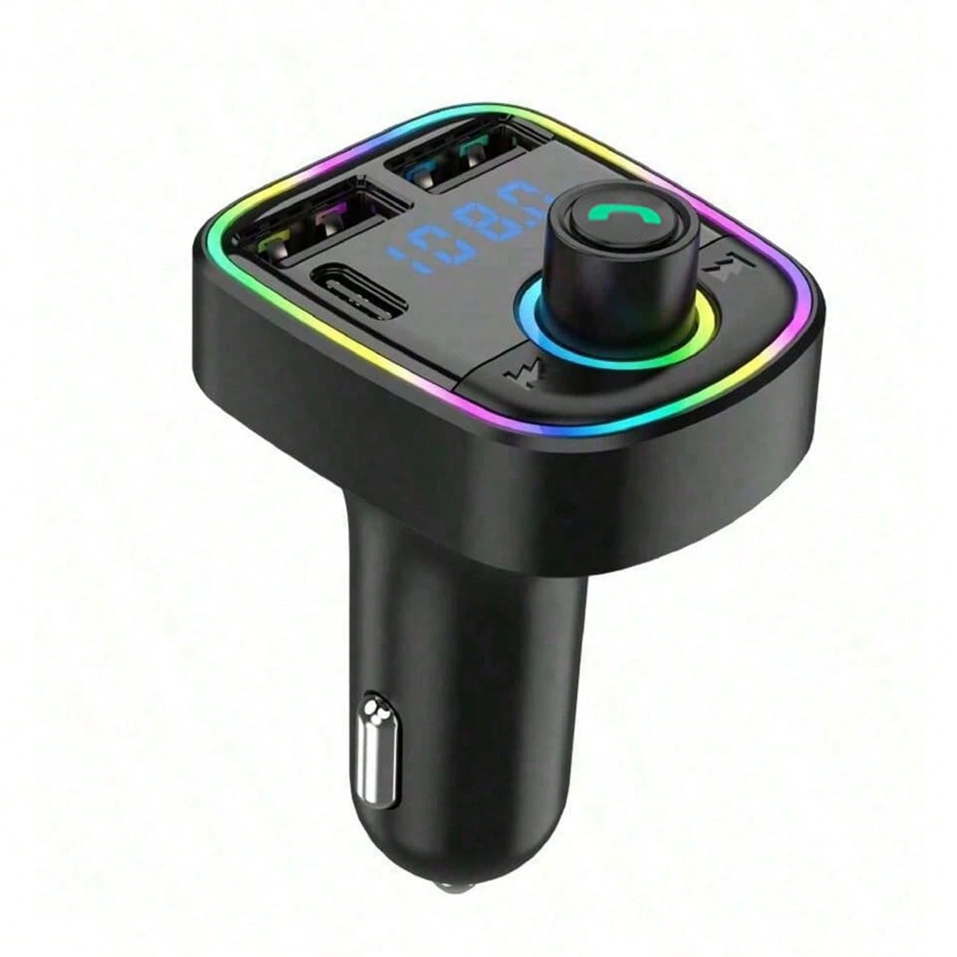Car Audio MP3 Modulator 3.1A Player Audio Receiver, 2 USB Fast Charging Ports, Compatible With Apple, Android Phones, Laptops, Fast Charging Adapter Supports Fast Charging And Multiple Devices, Portab