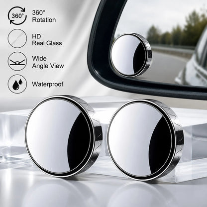Car Blind Spot Mirror, 2 Counts 360 Degree Adjustable Car Rearview Mirror, Universal Car Auxiliary Mirror For Sedan, Truck, SUV &Motorcycle, Wide Angle Mirror,Gift For Girlfriend, Car Essentials For C