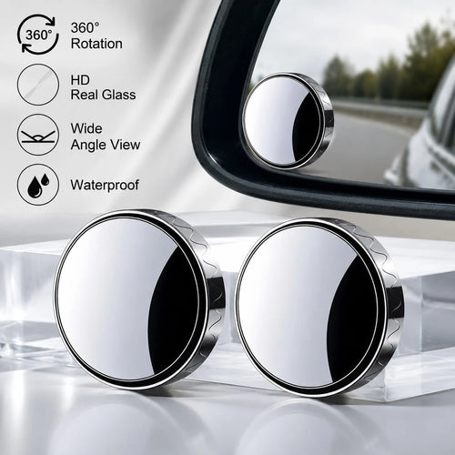 Car Blind Spot Mirror, 2 Counts 360 Degree Adjustable Car Rearview Mirror, Universal Car Auxiliary Mirror For Sedan, Truck, SUV &Motorcycle, Wide Angle Mirror,Gift For Girlfriend, Car Essentials For C