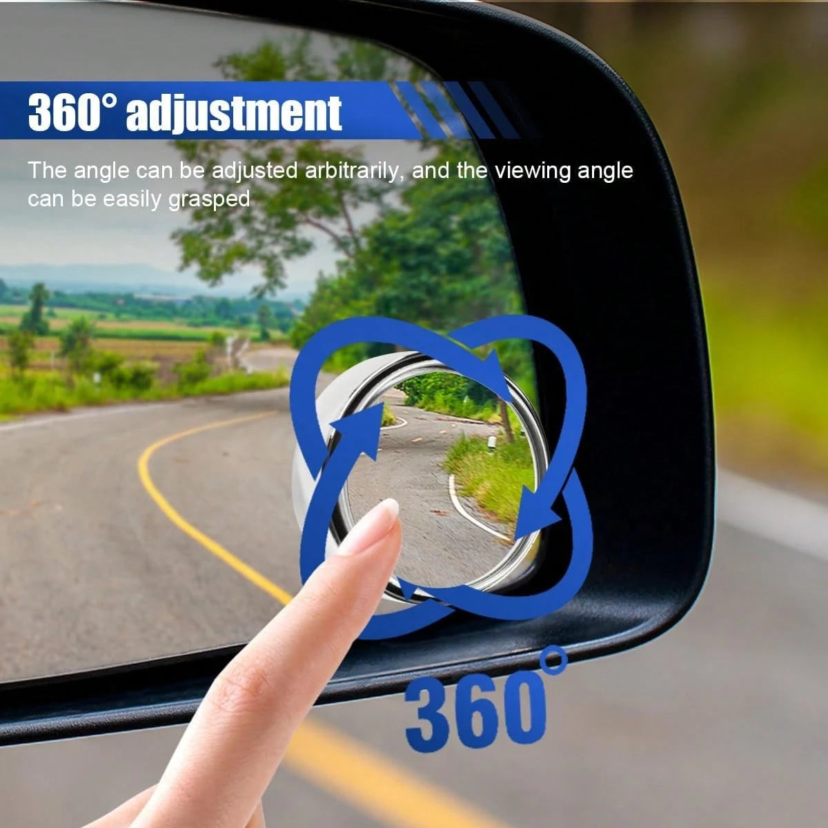 Car Blind Spot Mirror, 2 Counts 360 Degree Adjustable Car Rearview Mirror, Universal Car Auxiliary Mirror For Sedan, Truck, SUV &Motorcycle, Wide Angle Mirror,Gift For Girlfriend, Car Essentials For C