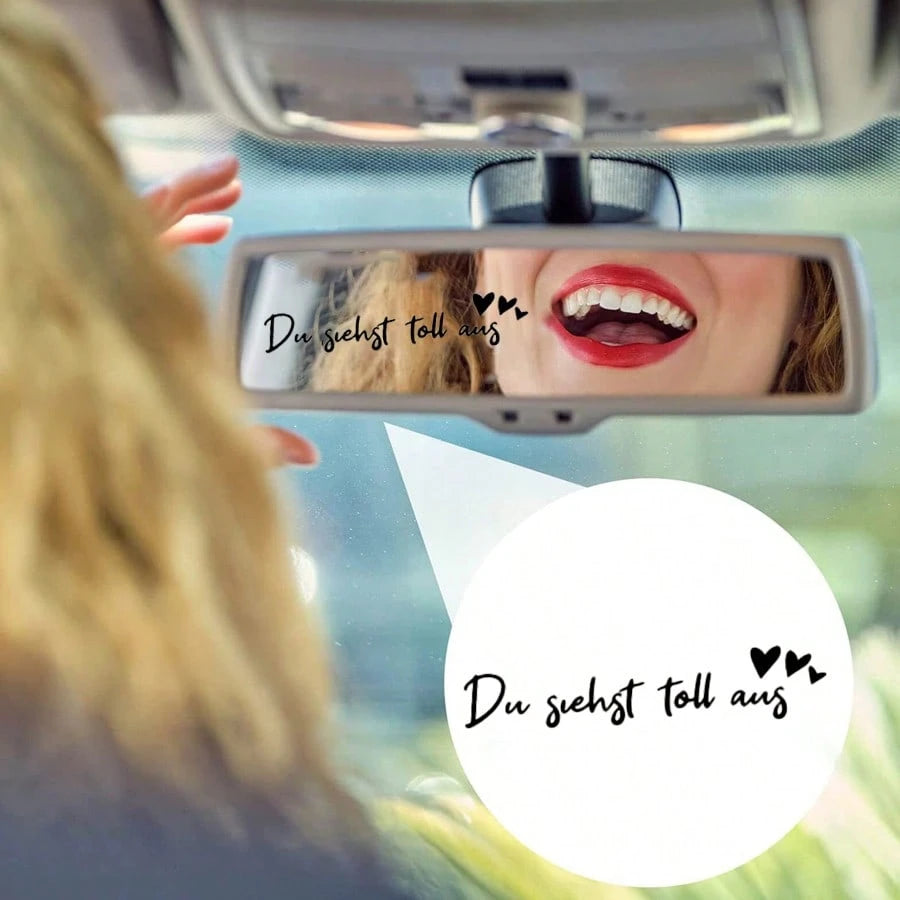 Car Decoration 'You Look Great' Vinyl Sticker Decal For Makeup Mirror, Car Rearview Mirror, Window, Inspirational Decal Du Siehst Klasse Aus, Sticker