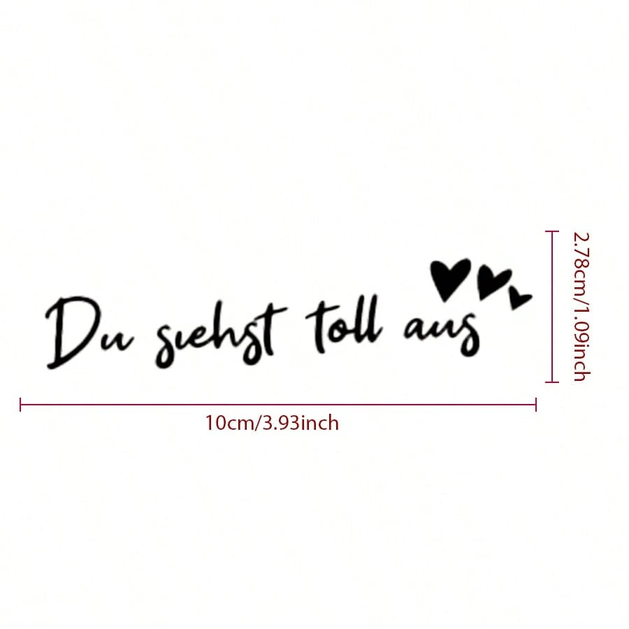 Car Decoration 'You Look Great' Vinyl Sticker Decal For Makeup Mirror, Car Rearview Mirror, Window, Inspirational Decal Du Siehst Klasse Aus, Sticker