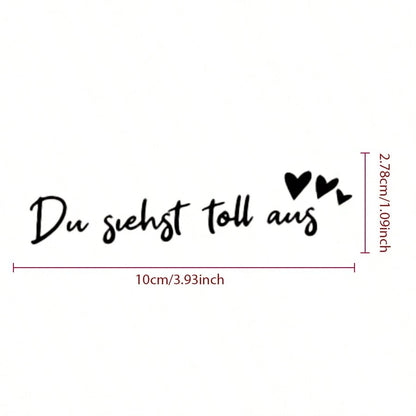 Car Decoration 'You Look Great' Vinyl Sticker Decal For Makeup Mirror, Car Rearview Mirror, Window, Inspirational Decal Du Siehst Klasse Aus, Sticker
