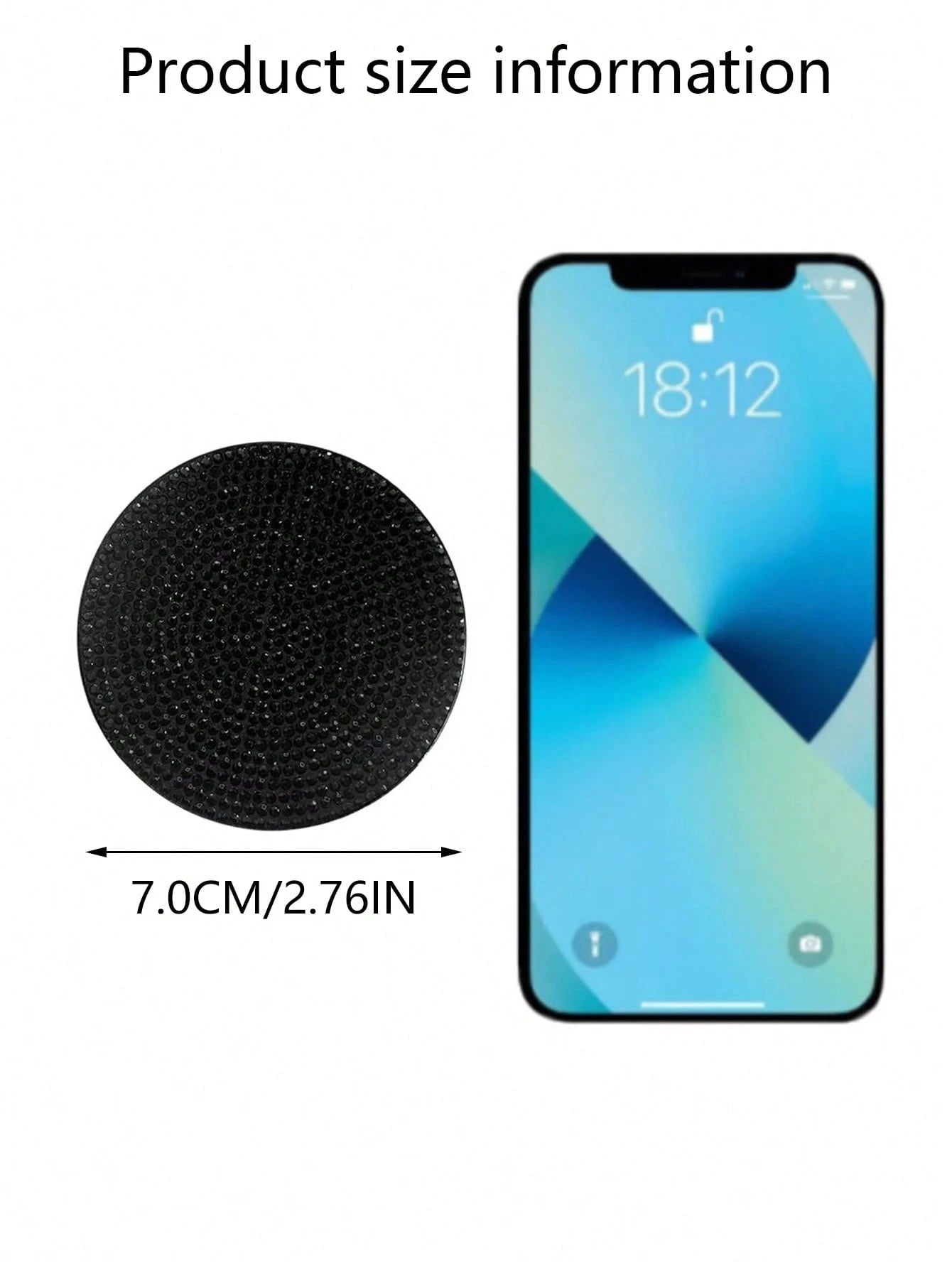 Car Diamond Bling Cup Holder Mat, Black Silicone Non-Slip Coaster With Artificial Diamonds, Car Interior Decor Accessories