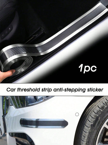 Car Door Sill Anti-Scratch Sticker And Car Bumper Anti-Collision Sticker With Carbon Fiber Pattern 5*100cm/1 Roll