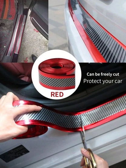 Car Door Sill Anti-Scratch Sticker And Car Bumper Anti-Collision Sticker With Carbon Fiber Pattern 5*100cm/1 Roll