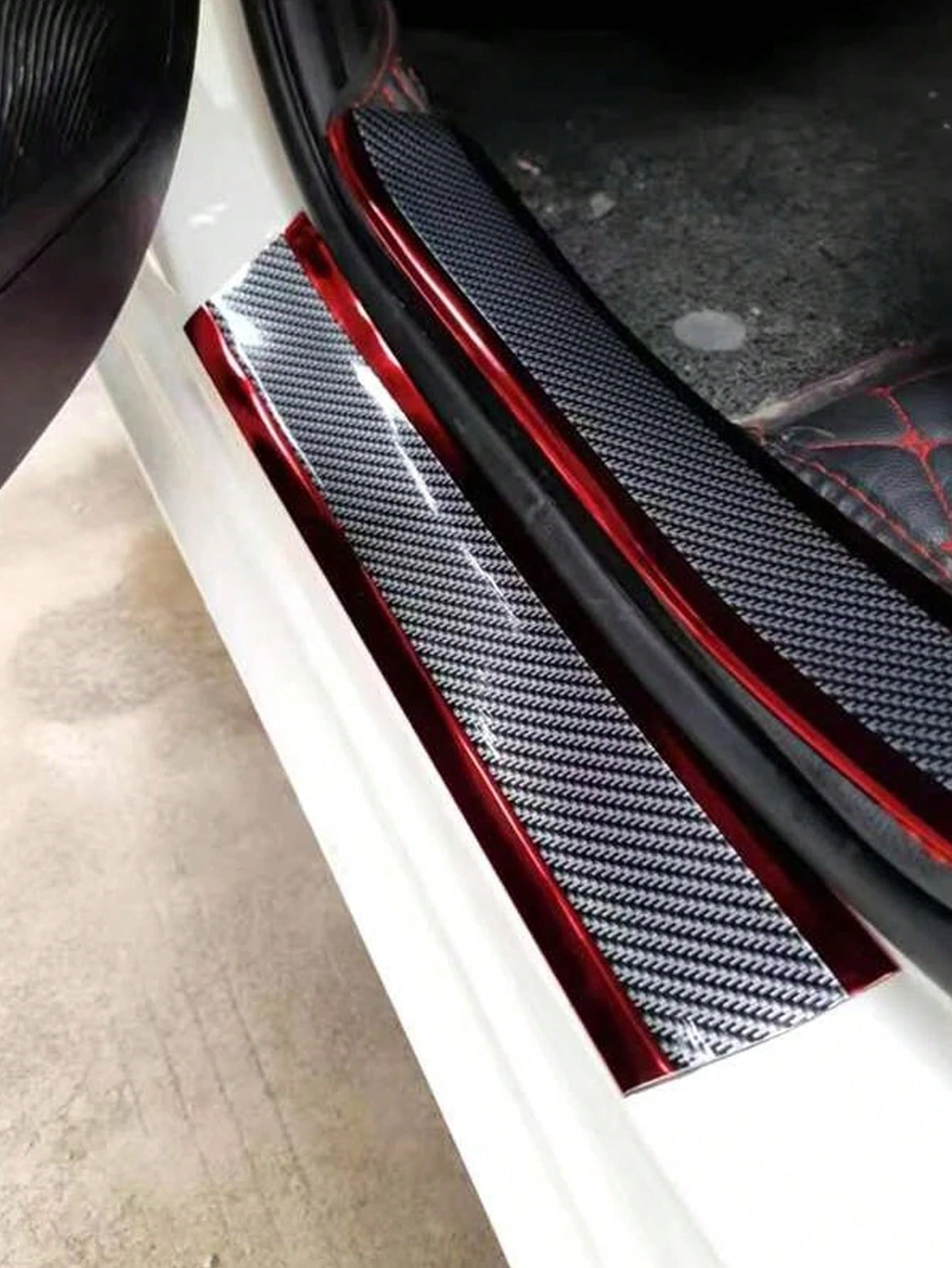 Car Door Sill Anti-Scratch Sticker And Car Bumper Anti-Collision Sticker With Carbon Fiber Pattern 5*100cm/1 Roll