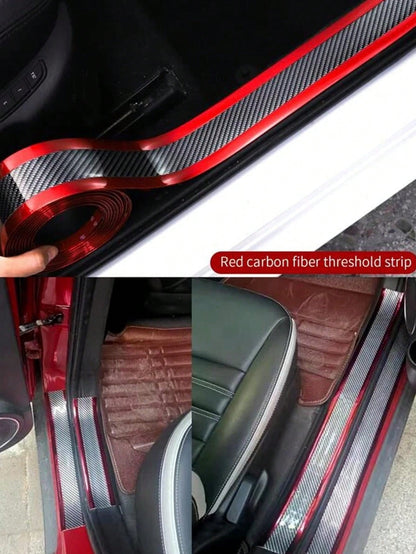 Car Door Sill Anti-Scratch Sticker And Car Bumper Anti-Collision Sticker With Carbon Fiber Pattern 5*100cm/1 Roll