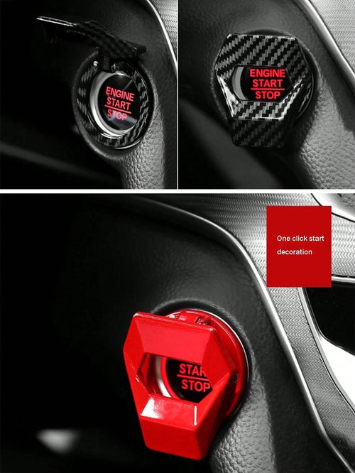 Car Engine Start/Stop Button Cover, One-Key Start Button Ignition Cover, Auto Accessories, Scratch-Resistant Universal Button Decorative Ring