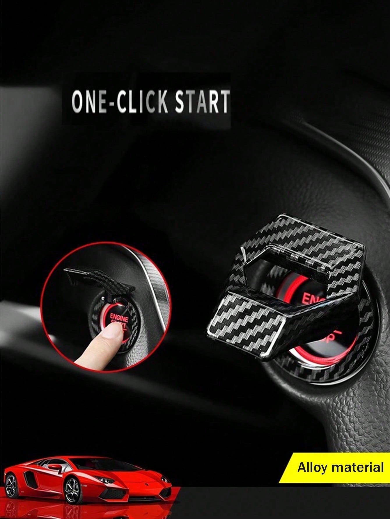 Car Engine Start/Stop Button Cover, One-Key Start Button Ignition Cover, Auto Accessories, Scratch-Resistant Universal Button Decorative Ring