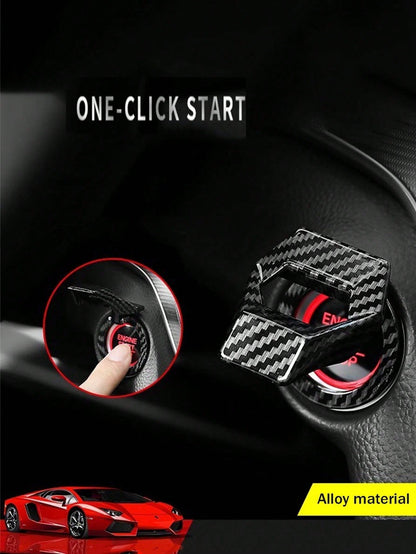 Car Engine Start/Stop Button Cover, One-Key Start Button Ignition Cover, Auto Accessories, Scratch-Resistant Universal Button Decorative Ring