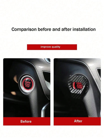 Car Engine Start/Stop Button Cover, One-Key Start Button Ignition Cover, Auto Accessories, Scratch-Resistant Universal Button Decorative Ring