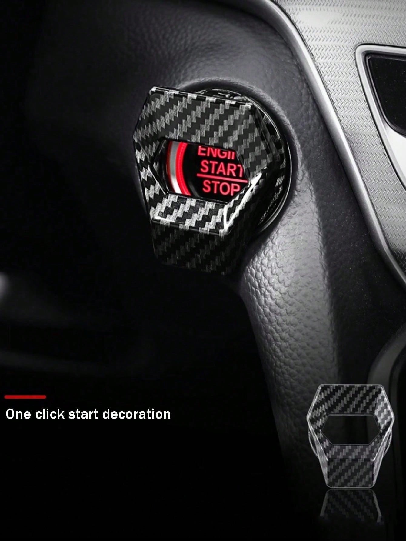 Car Engine Start/Stop Button Cover, One-Key Start Button Ignition Cover, Auto Accessories, Scratch-Resistant Universal Button Decorative Ring