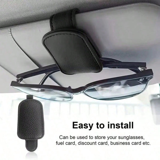 Car Fashion Glasses Holder, Magnetic Leather PU Fashion Glasses Clip, Suitable For Car Sun Visor, Glasses Hook Clip, Car Interior Sun Visor Accessory