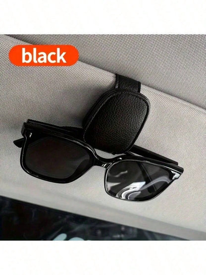 Car Fashion Glasses Holder, Magnetic Leather PU Fashion Glasses Clip, Suitable For Car Sun Visor, Glasses Hook Clip, Car Interior Sun Visor Accessory