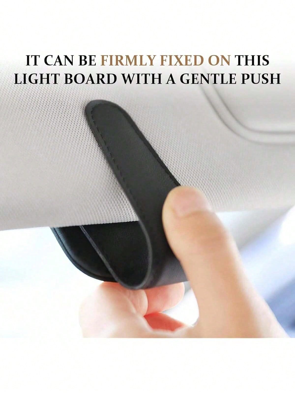 Car Fashion Glasses Holder, Magnetic Leather PU Fashion Glasses Clip, Suitable For Car Sun Visor, Glasses Hook Clip, Car Interior Sun Visor Accessory
