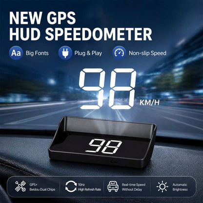 Car Head-Up Display HUD, Windshield Projection Speedometer With Alarm Function- USB Powered Projector, Speed Monitoring, Modern Dashboard Accessory, Suitable For Most Cars, Car Accessories